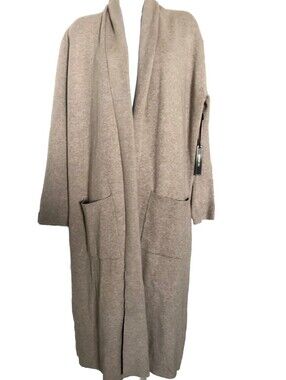MaxSport Buff Color Long Sleeve Open Front Knit Women’s Coat  L NWT